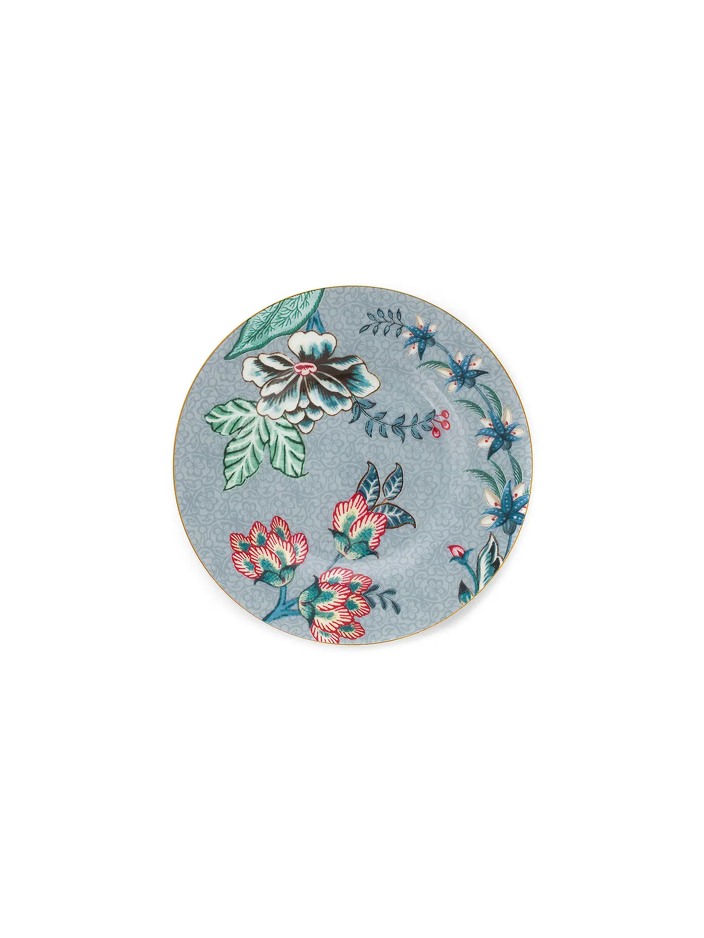 PIP STUDIO | Teller Petit Four 12cm Flower Festival Dark Pink | hellblau